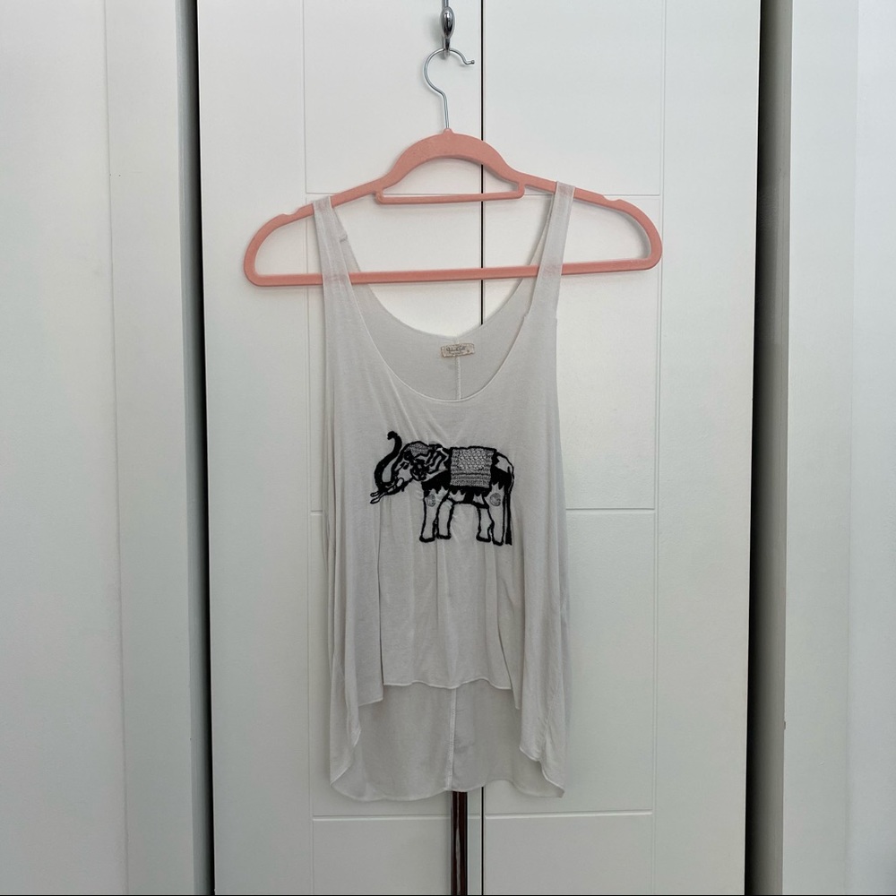 Elephant embroidery tank